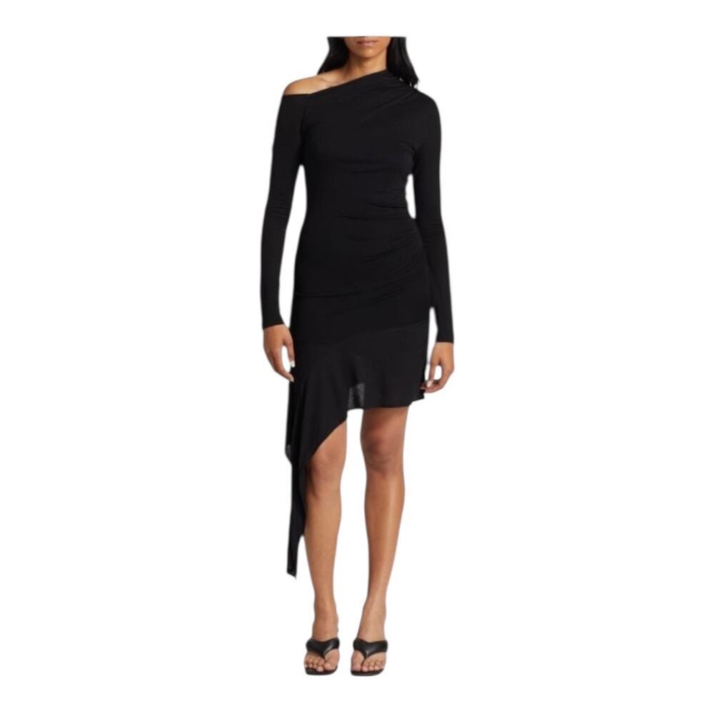 NWT Helmut Lang Scala Draped Asymmetric Minidress - Size XL